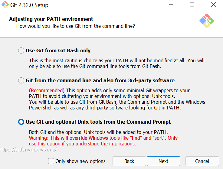 Windows のパスに Git を追加