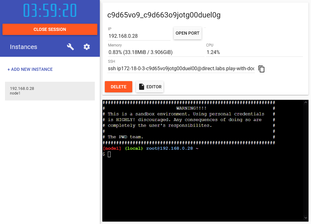 Play with Docker と新しいインスタンス